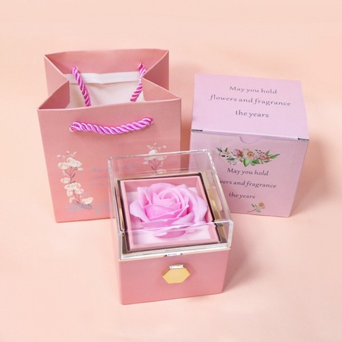 Transparent lid rose - transparent, box
