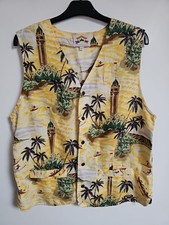 Hawaiian Waistcoat Palm Tree Aloha Tank Top Size L