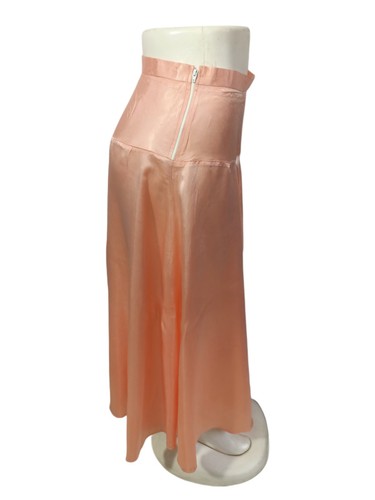 Shiny satin long skirt - satin,