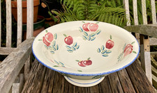 RARE POOLE POTTERY HUGE FOOTED  FRUIT BOWL DORSET FRUITS DESIGN APPLES