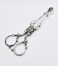 VICTORIAN SILVER PLATED SCISSOR SUGAR NIPS / TONGS c1840 GEORGIAN STYLE