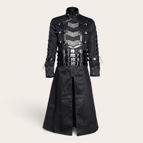 Black gothic trench - black,
