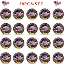 20Pcs Military Challenge Coins Thank You for Your Service Coin Veterans Day Gift