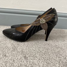 LADIES VINTAGE ORLANDO RUI BY SPECTRUM BLACK SHOES SIZE 3.5 matching Bag Avail