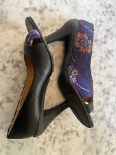 Terra Plana Plaedes Size 37 Leather and embroidered upper Womans Peep toe shoes