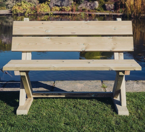 Wooden bench sits - 2, patio