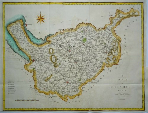 Antique map cheshire - of,