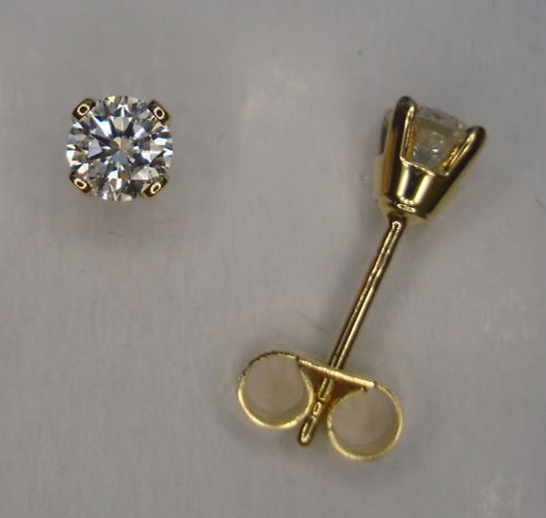 Pair 2ct round diamond - pair, 1/2ct