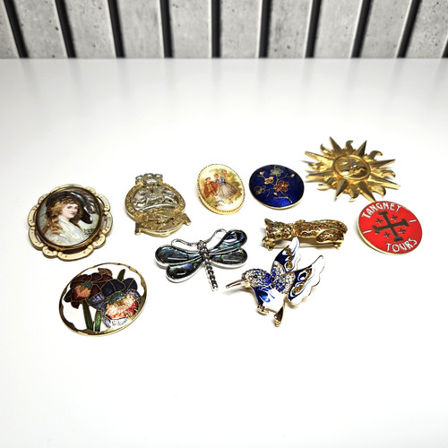 10x vintage brooches - brooches, –