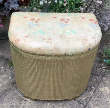  Lloyd loom style linen basket by Kraft. Original cover and paintwork.