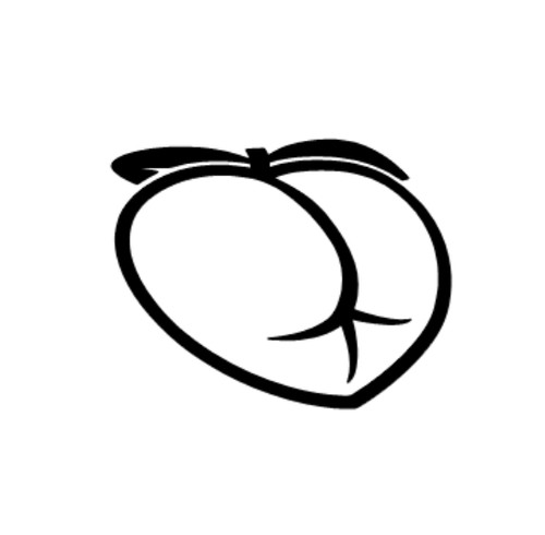 Peach ass sticker - peach, sticker/decal