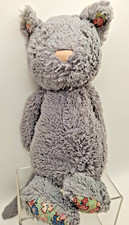 Jellycat Cat Blossom Bashful Grey Kitten Medium Retired Cat 30cm Missing Eye G8