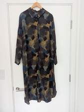 OSKA Dress 411, Printed Pure Cupro Size 3, Mid Calf Length