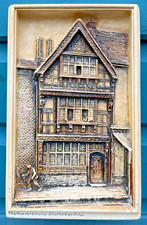 OSBORNE IVOREX Plaque The Harvard House - Stratford on Avon - Antique 9.25” x 6"