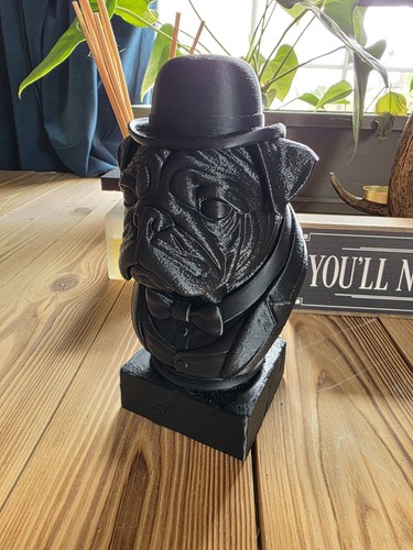 Pug dog gentleman statue - pug,