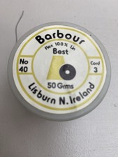 Barbour Flax 100% Linen Sewing Thread No. 40 Cord 3 Black Waxed