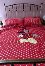 Minnie Mouse Duvet Cover Set Bedding Double Pillowcase Mickey Disney cottonblend