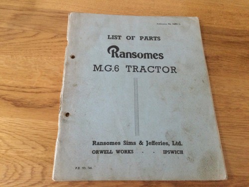 Ransomes mg6 parts - mg6, manual