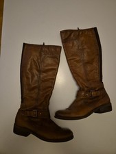 WOMENS TU KNEE BROWN LEATHER