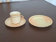 LOCKE & Co. WORCESTER TRIO, CUP SAUCER & PLATE. GILT LINED BLUSH IVORY 
