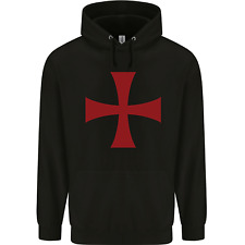 Knights Templar Cross Fancy Dress Outfit Mens 80% Cotton Hoodie