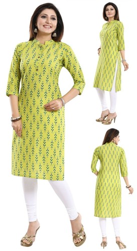 Cotton printed designer kurtis - cotton,