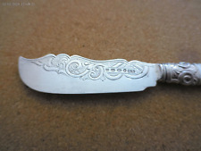 Antique Solid Silver Butter Spreader, MOP Handle, B'ham 1865; George Unite.