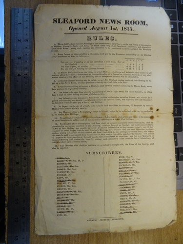 Sleaford news room 1835 rules - news,