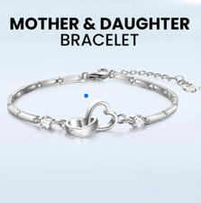 Mother And Daughter Love Bracelet Stainless Steel Charm Bracelet With Gift Box