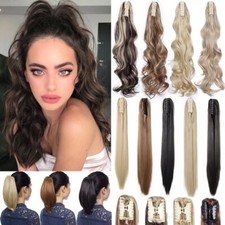 100% Thick Claw Clip on Ponytail Real Thick Pony Tail Human Hair Extensions Mix