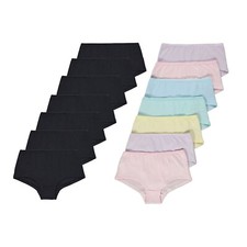 GIRLS PACK OF 7 SHORTS KNICKERS UNDERWEAR 100% COTTON AGE 5-16