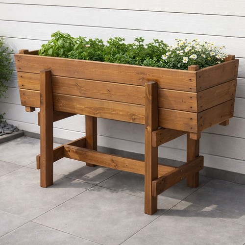 Wooden garden planter - planter, on