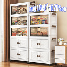 Large Folding Storage Box Stackable Case Cabinet Closet Home Organizer on Wheels