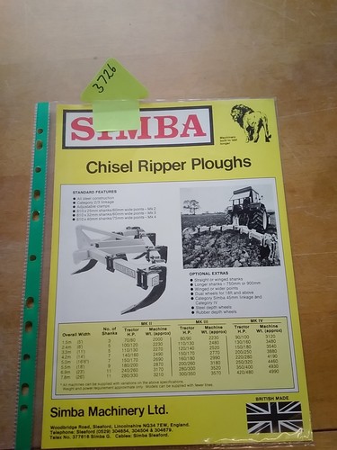 Simba machinery chisel ripper - chisel,