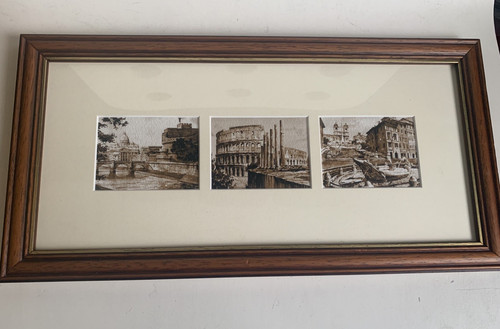 Framed rome watercolour - framed,