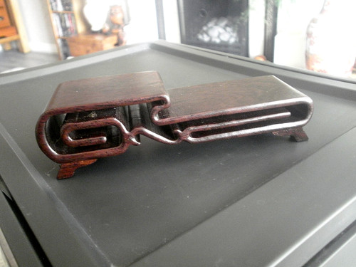 Carved ironwood tier stand - carved,