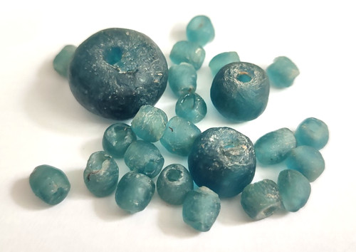 Blue african recycled glass - blue,