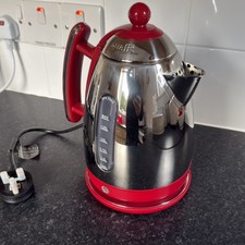 Dualit JKT43 Cordless Stainless Steel Jug Kettle 1.5Ltr Polished Chrome Red Used