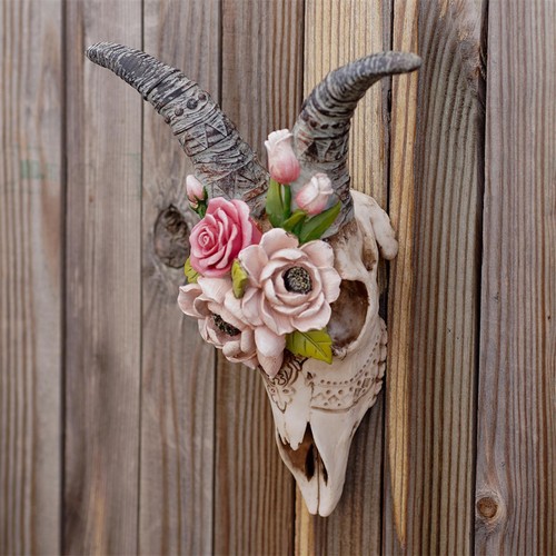 Resin longhorn sheep head - resin,