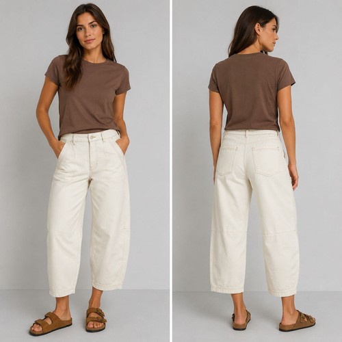 Per una cropped barrel leg - una,