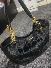 Juicy Couture Faux Fur Kocha Shoulder Bag – Black – Stylish Designer Handbag