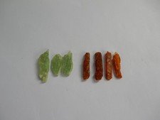 Kyanite crystal pieces, 7pcs, orange and light green, 35.70cts total