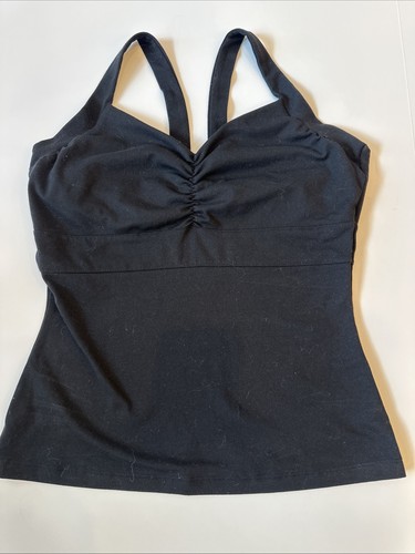 Prana black knit tank l - black,