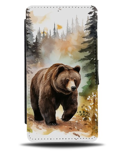 Wild brown bear flip wallet - bear,
