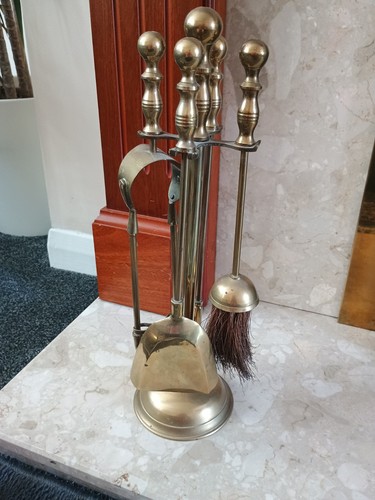 Brass companion set antique - companion,