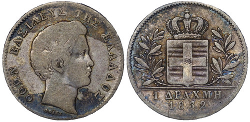 Greece otto silver drachma - greece,,