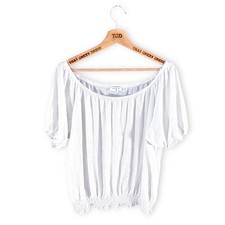 Ladies White Short Sleeved