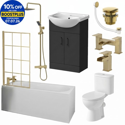 Complete bathroom suite - bathroom, brass