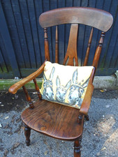 Country high back solid wood chair