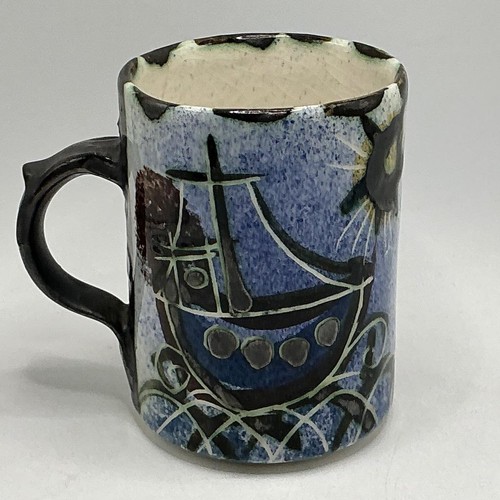 Vintage blue hand painted - blue,